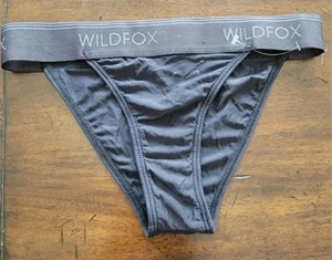 Bikini intimo Wildfox nero con perizoma logo M 90440 nuovo senza etichette - Foto 1 di 3