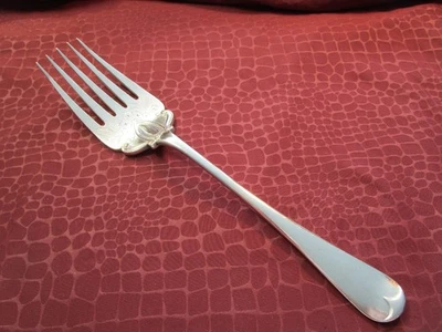 FIDDLE Platter Serving Fork English Silverplate Baum Bros No Monogram HOLIDAYS! - Image 1 of 4