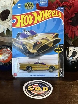Hot Wheels Batman TV Series Batmobile Gold Diecast Sealed NM Condition - Image 1 of 4