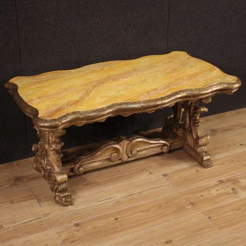Living room coffee table antique Venetian style furniture painted wood 900 Cover