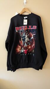 Nwt Vtg 90s Chicago Bulls Big Graphic Sweatshirt Lee Sports Nutmeg Sz Xl Rare