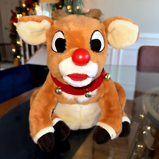Gemmy 1998 Vintage Rudolph The Red Nosed Reindeer Plush Singing Animated WORKS