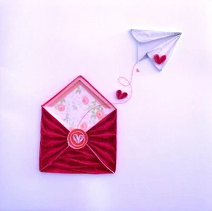 NIQUEA.D Quilling Quilled lettera d'amore biglietto di auguri San Valentino - Foto 1 di 5