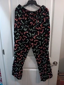 WEIHNACHTEN ZUCKERSTANGE Essential Nachtwäsche Herren 2XL schwarz seidiges Fleece neu mit Etikett - Bild 1 von 9