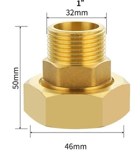 Verschraubung Überwurfmutter 1 Zoll Messing Wasseruhr - Bild 1 von 3