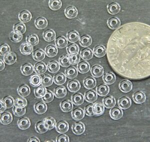 O Beads, Crystal Clear, 3.8x1mm, Czech Glass Beads,  8 GM Tube, 231