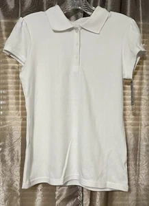 Cat & Jack Girl’s White School Uniform Polo Shirt Size XL (14) New - Picture 1 of 4