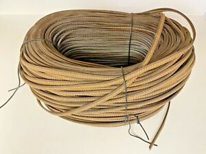 LEATHER STRAPPING,TWO,DUAL STRAND,HEAVY DUTY STITCHING,TAN,BROWN,10' FEET!!,CORD