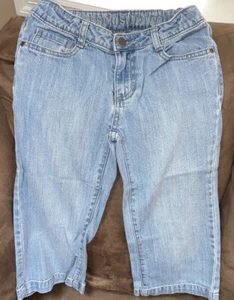 GIRLS DENIM CAPRIS SZ 10 MISSIMO SUPPLY CO ADJUSTABLE WAIST SUPER CUTE!! - Picture 1 of 4