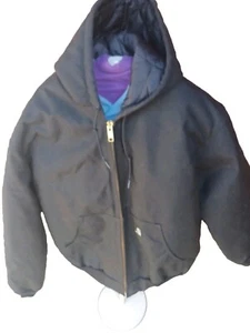 Carhartt J133 BLK Workwear Hooded Quilted Lined Jacket. Excellent Condition  - Picture 1 of 7