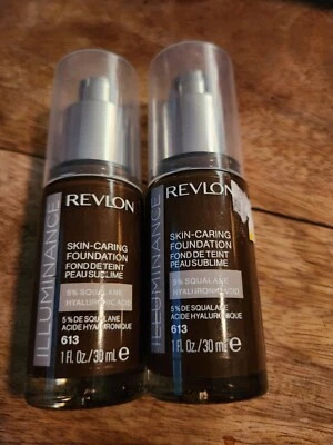 Lot Of 2--Revlon Illuminance Skin-Caring Foundation #613 Honey Java - Image 1 of 2