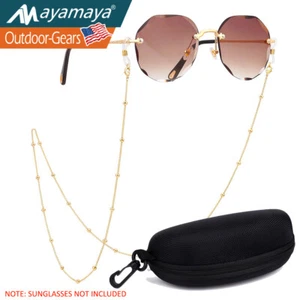 Metall Brillenkette Sonnenbrille Brillenseil Halskette + Hart Brillenetui Box - Bild 1 von 18