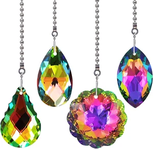 Crystal Ceiling Fan Pull Chain Extension - 4 Rainbow Maker Pieces - Picture 1 of 12