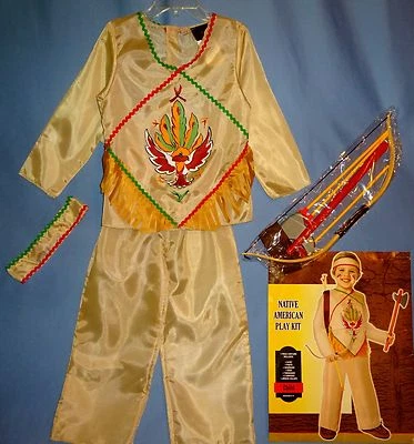 Disfraz indio nativo americano niño 8-10-tomahawk-arco-flechas-acción de gracias-lote Foto 1 de 4