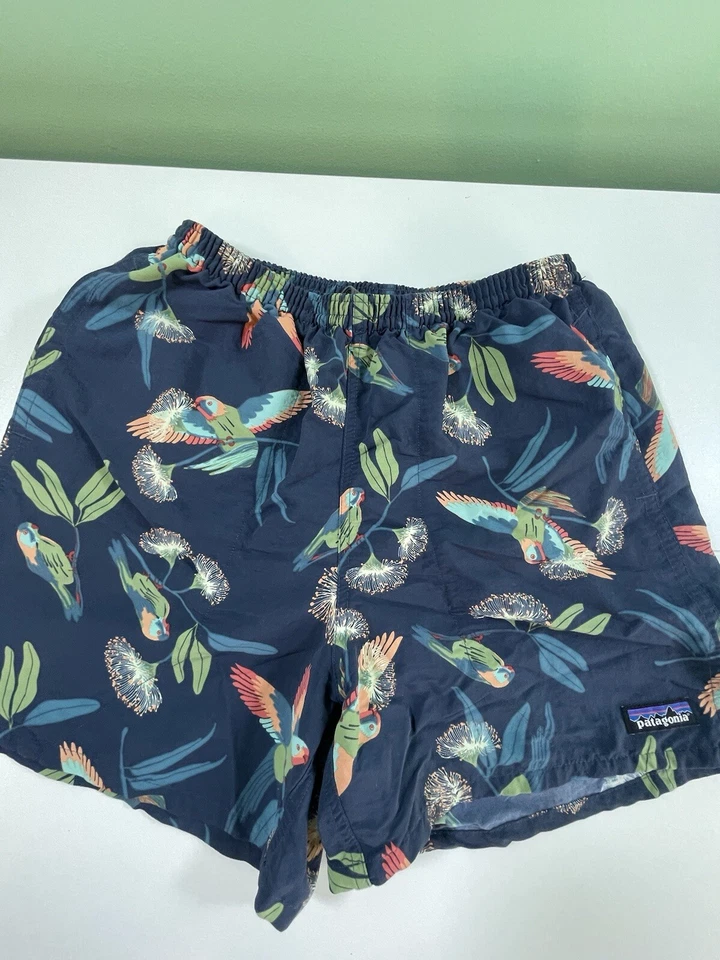 Patagonia Swim Board Shorts Men Hawaiian Floral Birds Size Small Vintage Y2K - Image 1 of 4