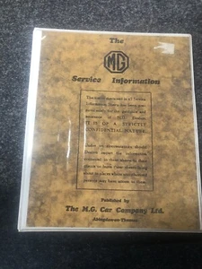 Service Information Book MG J D F (reproduction) Rare - Picture 1 of 3