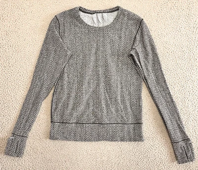 Lululemon Sweater Womens 6 Rush Hour Hazy Heather White Grey Mittens Zip Pocket - Image 1 of 4