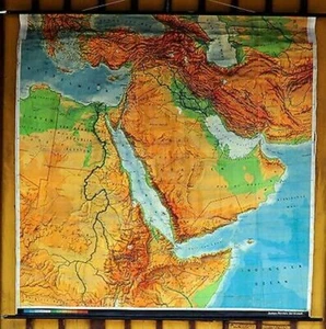 Schulwandkarte Rollbild Naher Osten Ägypten Saudiarabien Jemen Sudan Israel - Bild 1 von 1