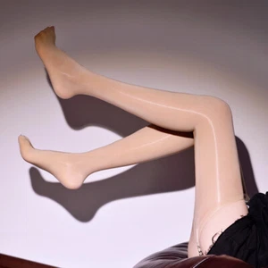 Women Oil Glossy Stockings Hold Ups Sheer Shiny Thigh High Stretchy Socks 72cm - Picture 1 of 32