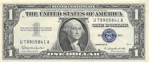 USA $1 Silver Certificate Series of 1957 B Block U-A Circulated Banknote ZAA - Picture 1 of 3