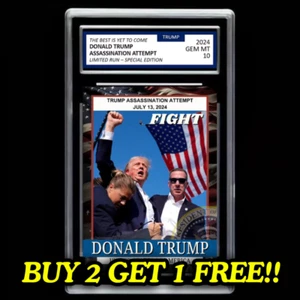 Donald Trump 2024 Collectible Trading Card - Graded GEM-MINT 10 - Picture 1 of 5