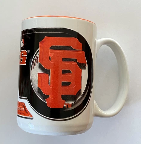 Set of 2 MLB San Francisco Giants 15 Oz Jumbo Coffee Tea Mugs Cups Baseball Logo Cover
