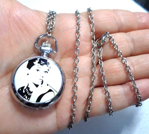 Fashion, Silver Tone, Pendant Watch Long Necklace. - Picture 1 of 6