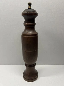 Vtg Italian Wormwood Wood Pepper Mill 12.25" C.C Fleur De Lis Made In Italy - Picture 1 of 11