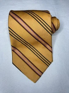 Robert Talbott Best of Class Oak Hall Tie Orange Striped Silk Necktie - Picture 1 of 6