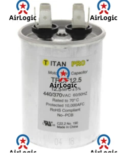 Supco CR12.5x440R Motor Round Single Run Capacitor 12.5 MFD 370 440 VAC Volt - Picture 1 of 1