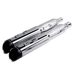 RingShark 4.5" Stepped Slip-On Mufflers For Harley 2017-Up, Black Tips - Foto 1 di 6