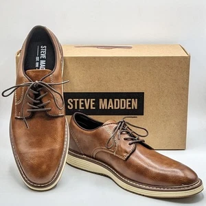 Steve Madden “P-Jansen” Men’s Office Professional Oxford Dress Shoe [Cognac] NEW - Picture 1 of 17