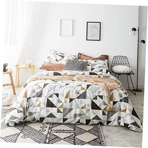  Bunter Dreieck Bettbezug 100% Baumwolle 3 Queen Bunt Dreieck Geoemtric - Bild 1 von 7