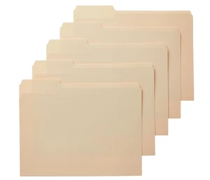 1/3-Schnitt Reiter, verschiedene Positionen Dateiordner, Letter-Format, Manila - Packung mit 100 - Bild 1 von 6