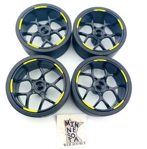 4 Neumáticos Knex Slick Pequeños 1-5/8" Negro Amarillo Spider Ruedas - Piezas K'nex - Imagen 1 de 4