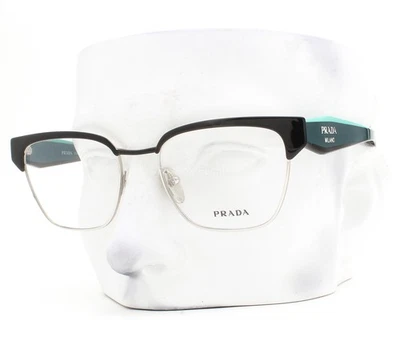 Gafas Prada VPR 65Y GAQ-1O1 negras brillantes sobre plateadas 51 mm con bolsa Foto 1 de 4