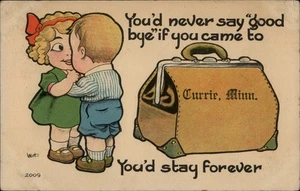 Currie,MN You'd Stay Forever 1915 Murray County Minnesota Postcard - Picture 1 of 2