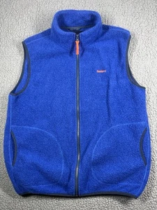 Finisterre Jacket Mens Size L Fleece Wool Blend Vest Blue Fulle Zip Preppy - Picture 1 of 10