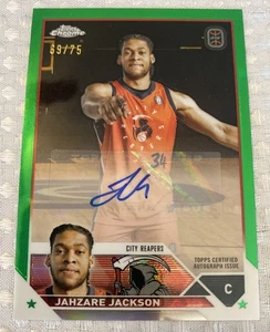 Autógrafos Topps Chrome Overtime Elite Jahzare Jackson 2023 verde #/75 - Imagen 1 de 2