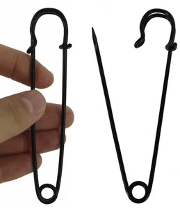 BESTCYC 10pcs Black Safety Pins Extra Large 10.1cm x 22mm Heavy Duty Stainles... - Picture 1 of 6