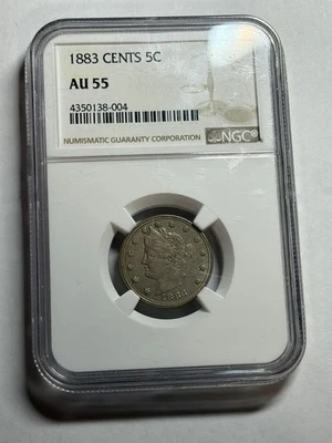 1883 LIBERTY NICKEL WITH CENTS NGC AU55 TOUGH VARIETY - Image 1 of 4