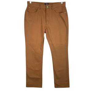 Hart Schaffner Marx Jeans Mens 34x29 Rust Brown Denim Straight Stretch 5-Pocket - Picture 1 of 12