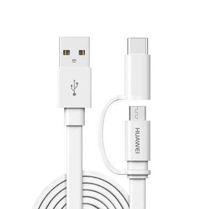 Recharging Synchronisation 2 in 1 Micro USB / USB-C Cable 1.5m Original Huawei - Picture 1 of 6