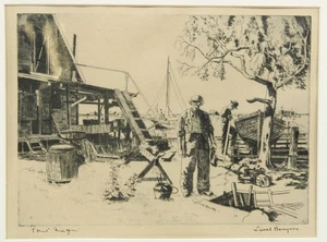 SELTENE "Point Mugu" Radierung des Schauspielers Künstler LIONEL BARRYMORE (Amerikaner 1878-1954) - Bild 1 von 6