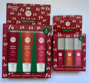 Woolzies Tinted Lip Oil & Tubes Trio Pink Hibiscus Peach Blush Berry Crush - Bild 1 von 2