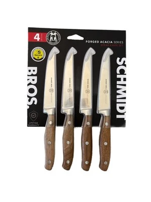 Schmidt Bros German Stainless Steel Acacia Series 4 Steak Knives Set NEW! - Image 1 of 2