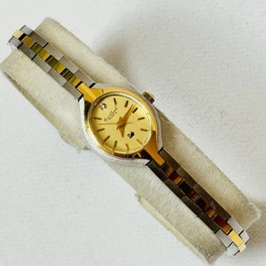 Vintage Gloria Vanderbilt Damenuhr Diamant dünnes kleines Zifferblatt zweifarbig GLV1D17 - Bild 1 von 12