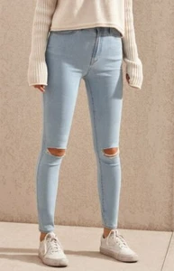 PacSun L.A. Women's Bundy Blue Super High Rise Distressed Jegging Size 26 New  - Picture 1 of 8