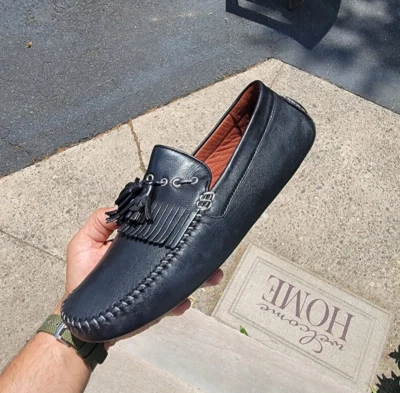 Robert Zur Mens Leather Slip On Loafer Dress Shoes Size 9.5 - Image 1 of 4