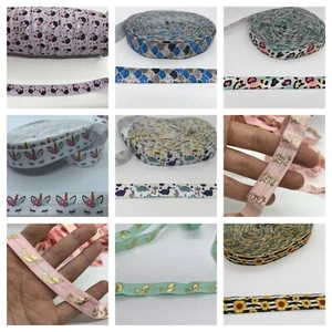 1m Animal fold over elastic FOE - mermaids, mouse ears, unicorns, dinosaur print - Picture 1 of 31